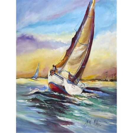 Carolines Treasures Horn Island Sailboat Race Flag Garden Size JMK1159GF